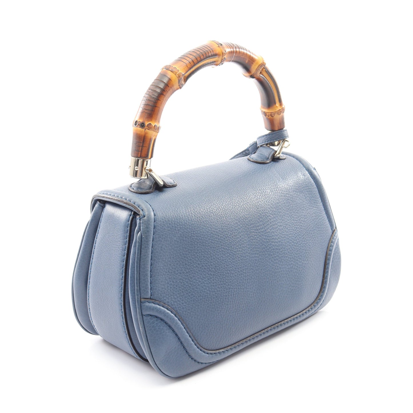 ニューバンブー 2WAY ハンドバッグ レザー ブルー グッチ バッグ GUCCI