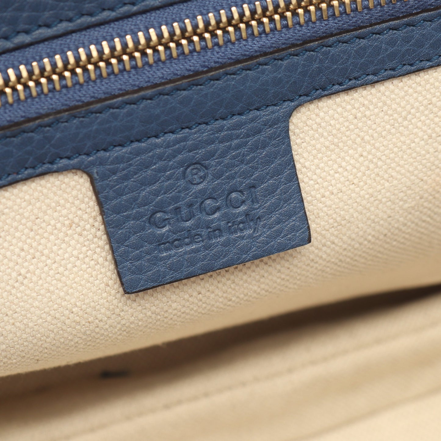ニューバンブー 2WAY ハンドバッグ レザー ブルー グッチ バッグ GUCCI