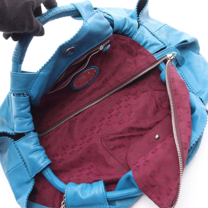 ナッパアイレ ハンドバッグ レザー ブルー ロエベ バッグ LOEWE