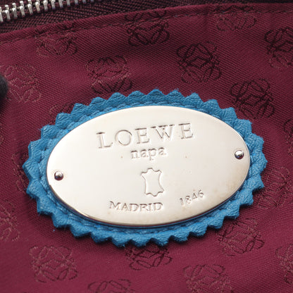 ナッパアイレ ハンドバッグ レザー ブルー ロエベ バッグ LOEWE