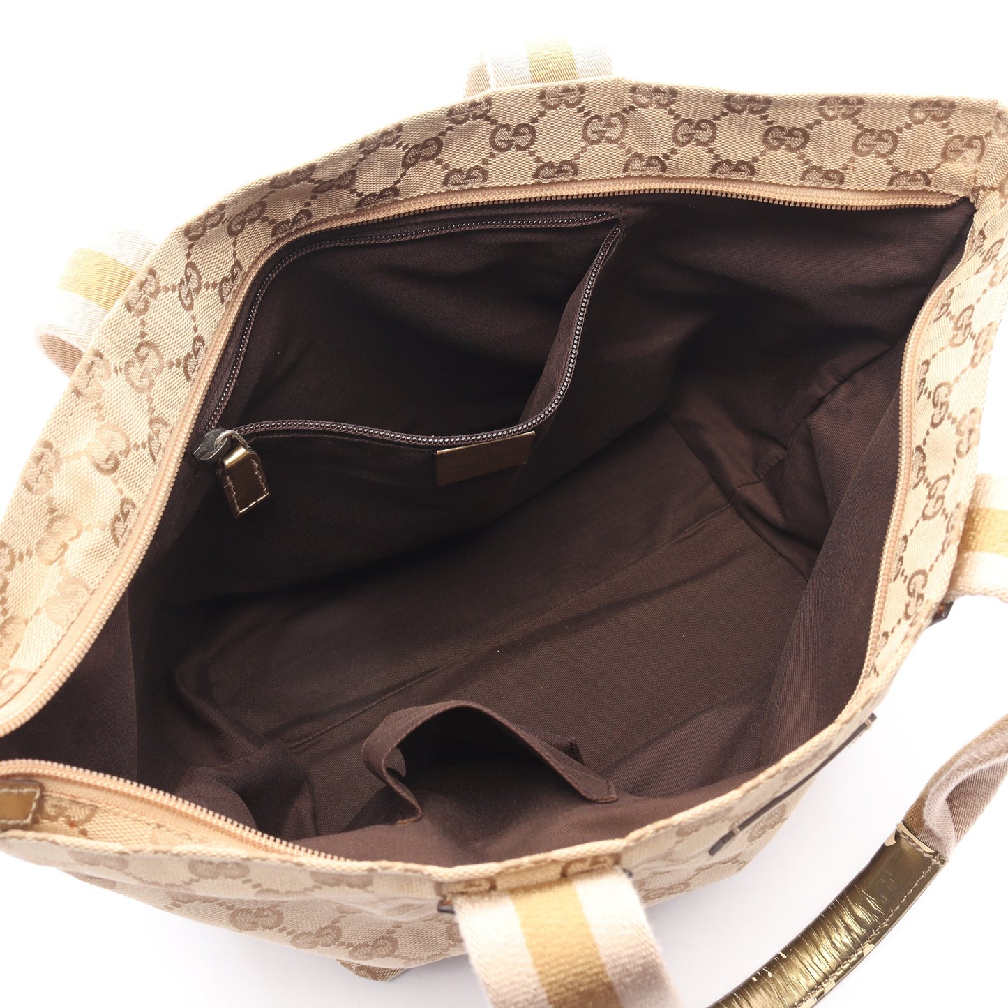 GGキャンバス ショルダーバッグ トートバッグ キャンバス エナメルレザー ベージュ ゴールド グッチ バッグ GUCCI