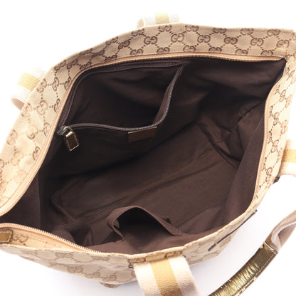 GGキャンバス ショルダーバッグ トートバッグ キャンバス エナメルレザー ベージュ ゴールド グッチ バッグ GUCCI