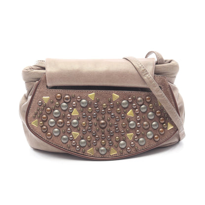 ビジュー ショルダーバッグ レザー グレーブラウン ダークブラウン ロエベ バッグ LOEWE
