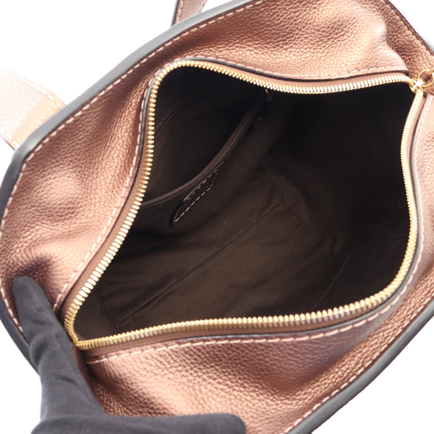 ニューロードライン アナグラム ハンドバッグ キャンバス レザー ベージュ ブラウン ロエベ バッグ LOEWE