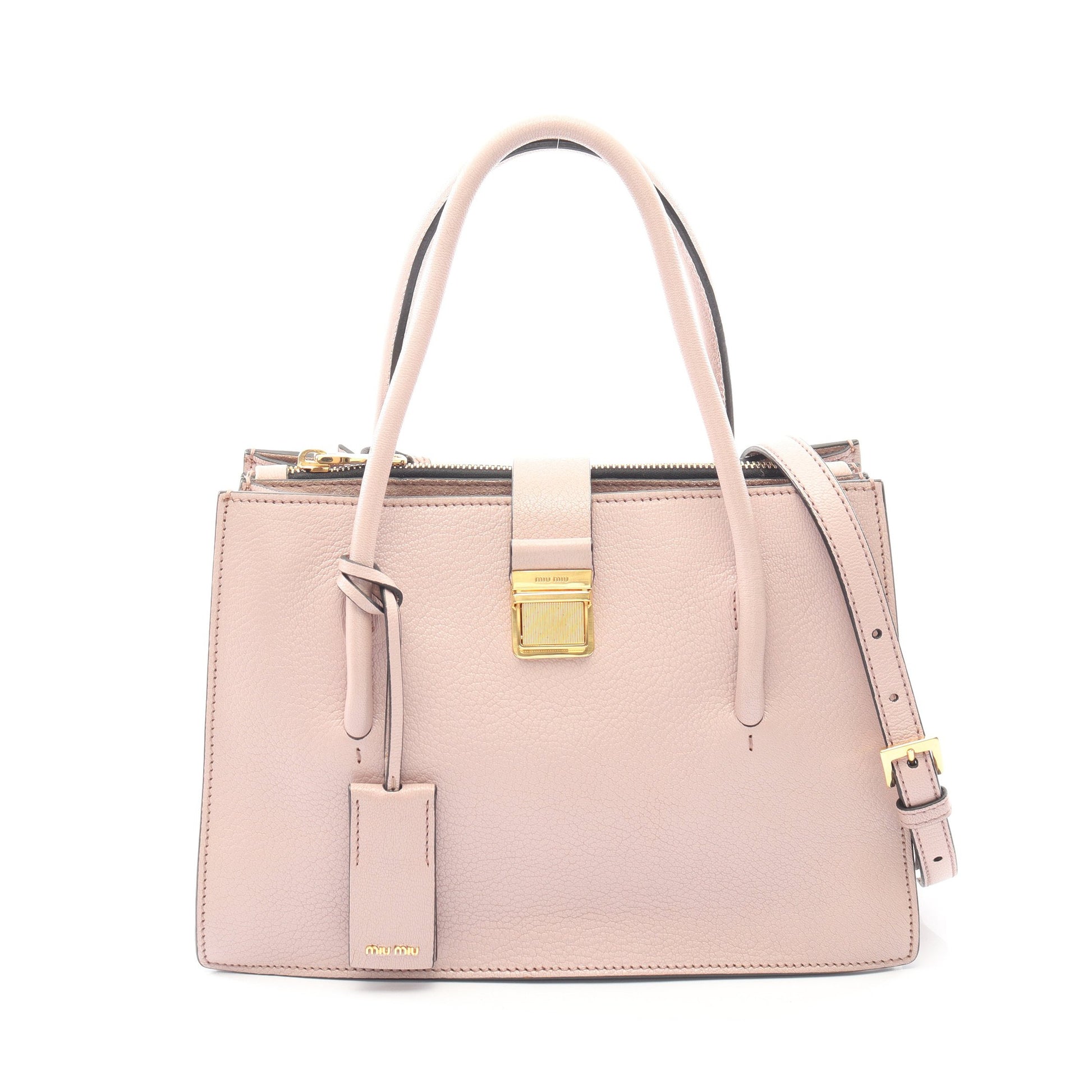 MADRAS マドラス 2WAY ハンドバッグ レザー ライトピンク ミュウミュウ バッグ miu miu