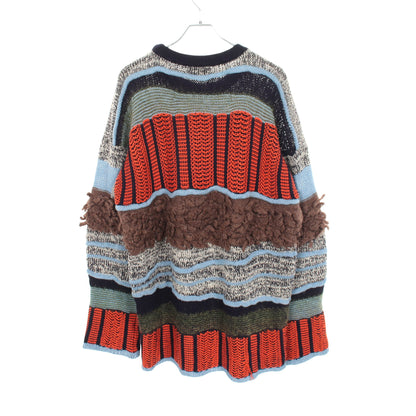 クルーネック ニット ウール ネイビー マルチカラー ヴィヴィアンウエストウッドマン トップス Vivienne Westwood MAN