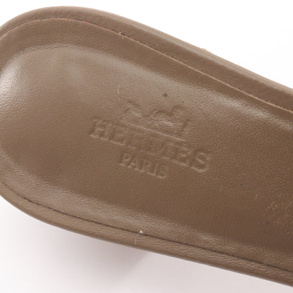 オアジス ミュール サンダル ヴォーエプソン グレーブラウン エルメス シューズ HERMES