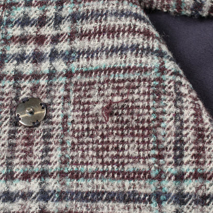 チェック柄 ノーカラージャケット ウール グレー ネイビー ライトブルー マックスマーラウィークエンド アウター Max Mara Weekend