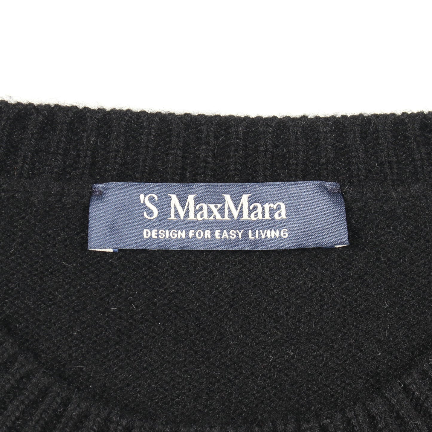KASSEL クルーネック ロゴ ニット ウール カシミヤ ブラック エスマックスマーラ トップス S Max Mara