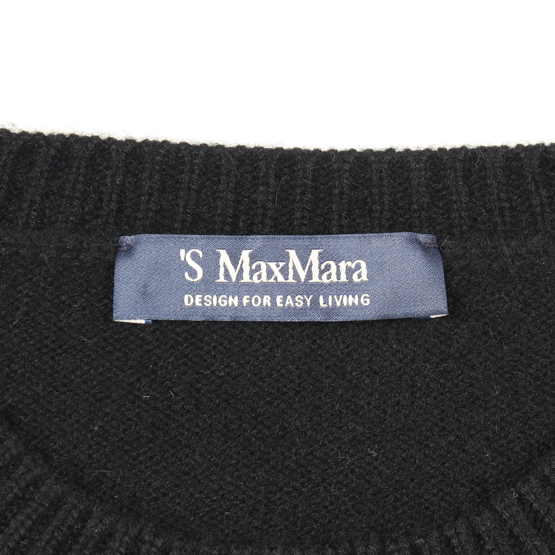 KASSEL クルーネック ロゴ ニット ウール カシミヤ ブラック エスマックスマーラ トップス S Max Mara