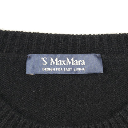 KASSEL クルーネック ロゴ ニット ウール カシミヤ ブラック エスマックスマーラ トップス S Max Mara