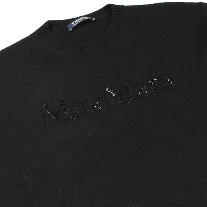 KASSEL クルーネック ロゴ ニット ウール カシミヤ ブラック エスマックスマーラ トップス S Max Mara