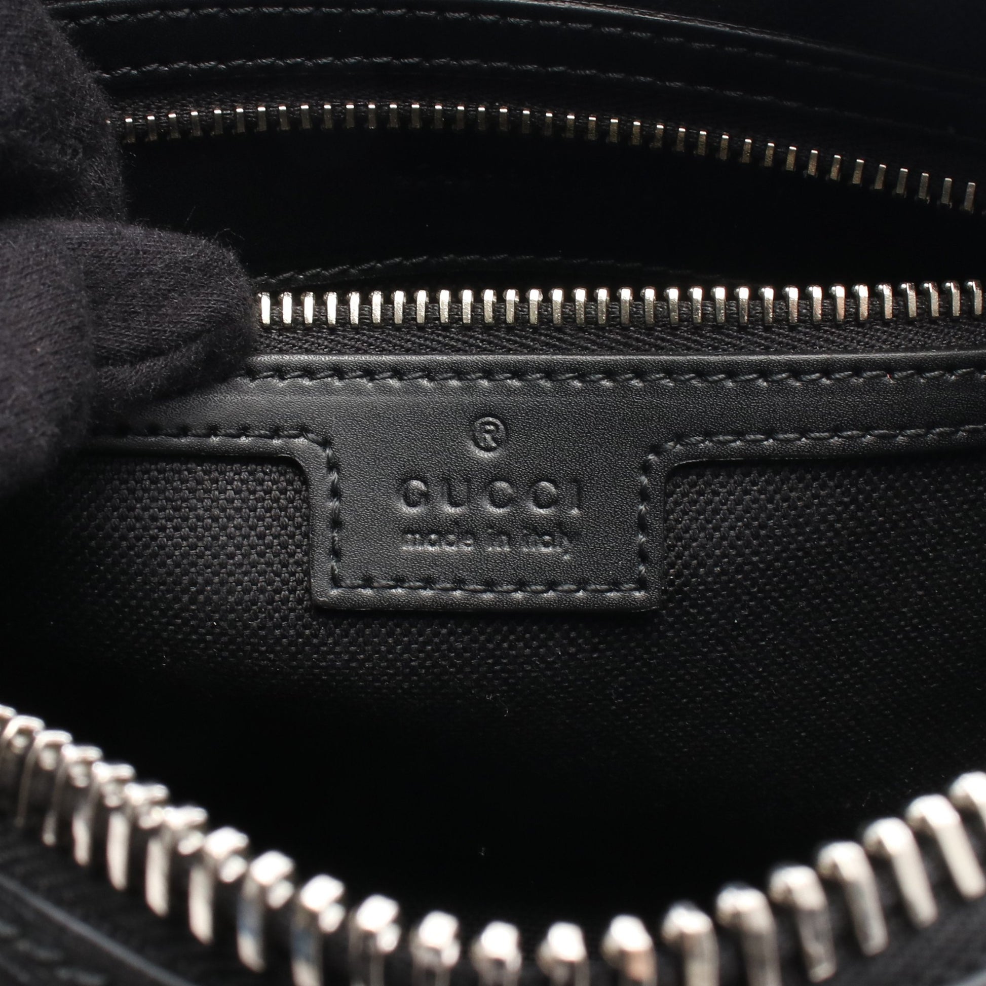 ソフト GGスプリーム シェリーライン ウエストバッグ ボディバッグ PVC レザー ブラック グッチ バッグ GUCCI