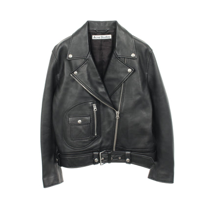 LEATHER BIKER JACKET ライダースジャケット ラムレザー ブラック アクネストゥディオズ アウター Acne Studios