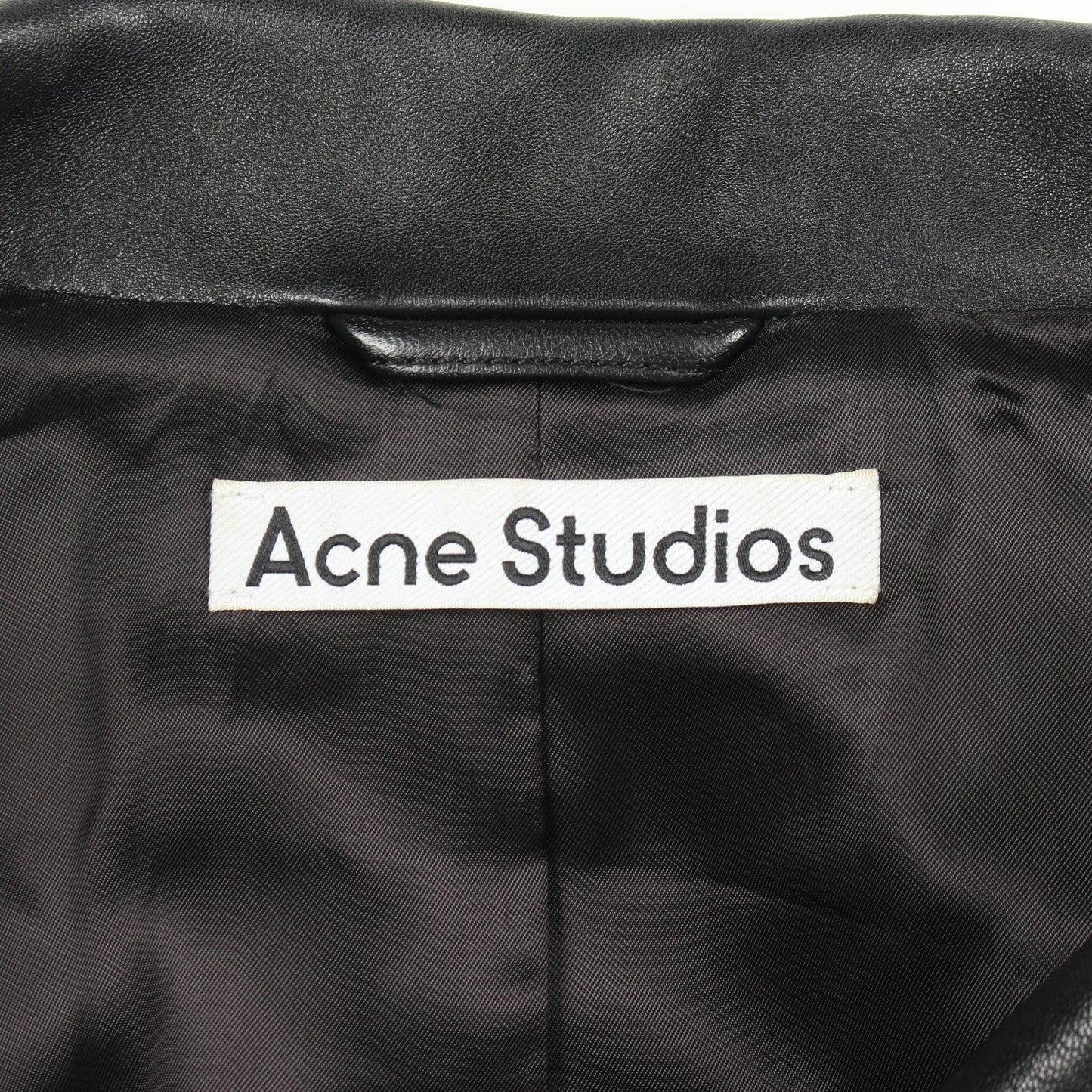 LEATHER BIKER JACKET ライダースジャケット ラムレザー ブラック アクネストゥディオズ アウター Acne Studios