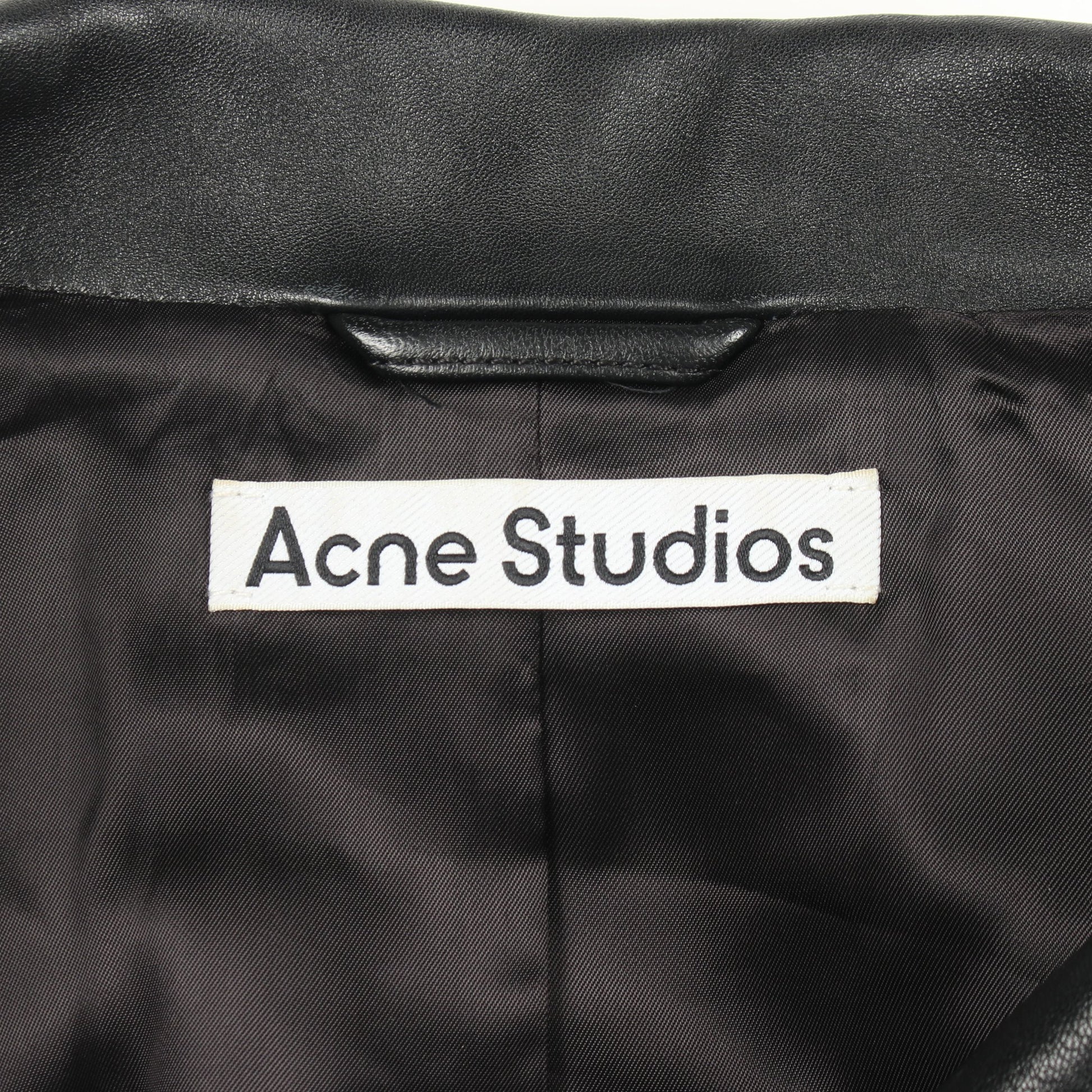 LEATHER BIKER JACKET ライダースジャケット ラムレザー ブラック アクネストゥディオズ アウター Acne Studios