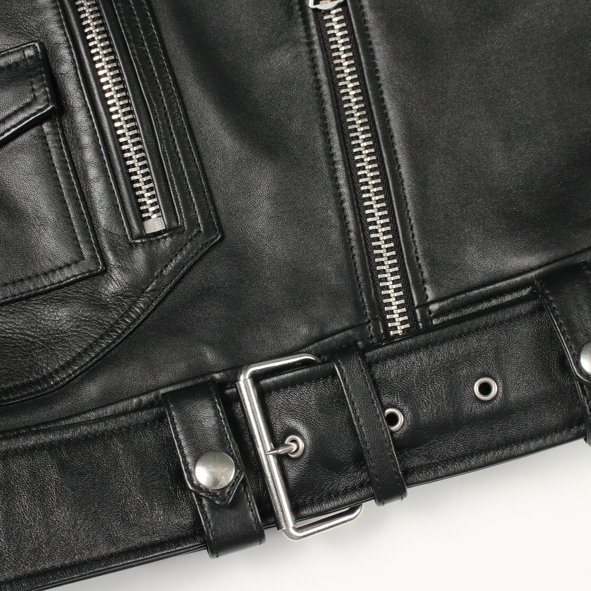 LEATHER BIKER JACKET ライダースジャケット ラムレザー ブラック アクネストゥディオズ アウター Acne Studios