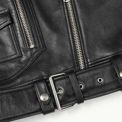 LEATHER BIKER JACKET ライダースジャケット ラムレザー ブラック アクネストゥディオズ アウター Acne Studios