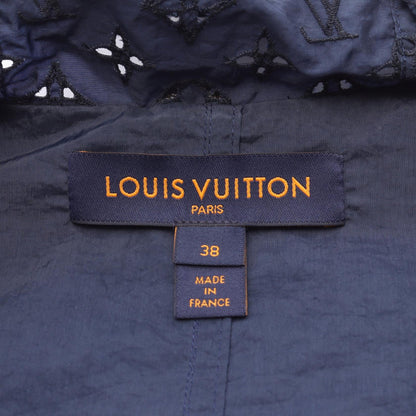 ブロデリーアングレーズモノグラムパーカー フード付き ジャケット ナイロン ネイビー ルイヴィトン アウター LOUIS VUITTON