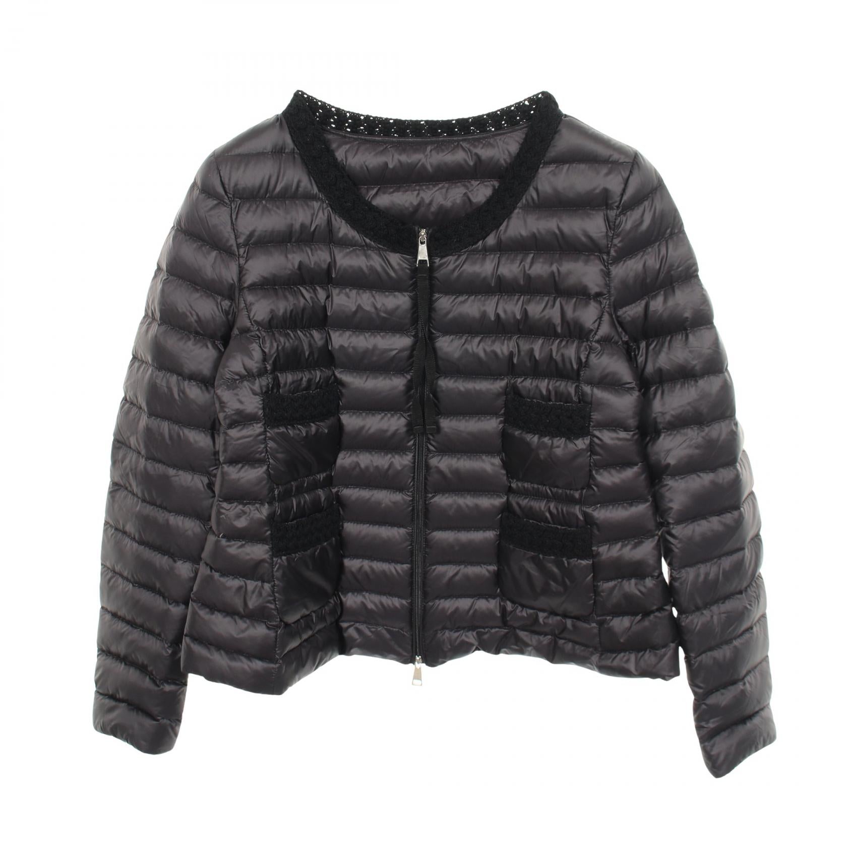 CROISSANT ノーカラー ダウンジャケット ナイロン ブラック モンクレール アウター MONCLER