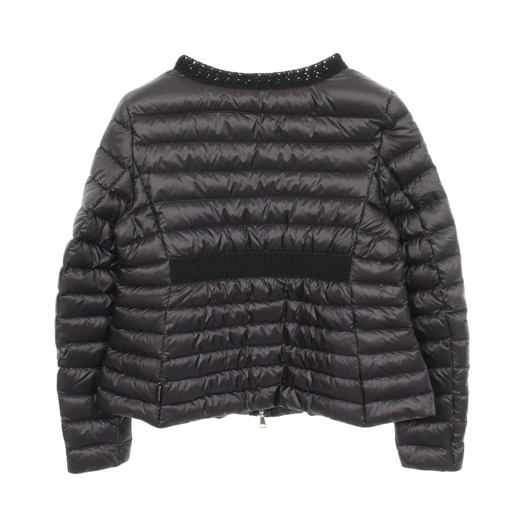 CROISSANT ノーカラー ダウンジャケット ナイロン ブラック モンクレール アウター MONCLER