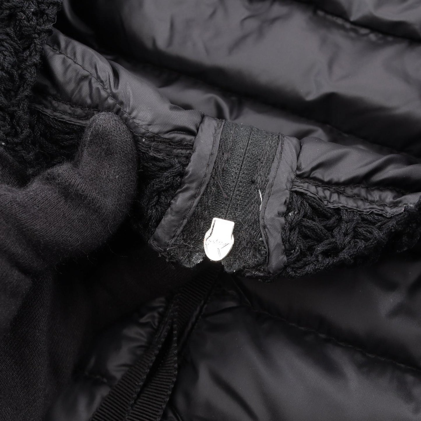 CROISSANT ノーカラー ダウンジャケット ナイロン ブラック モンクレール アウター MONCLER