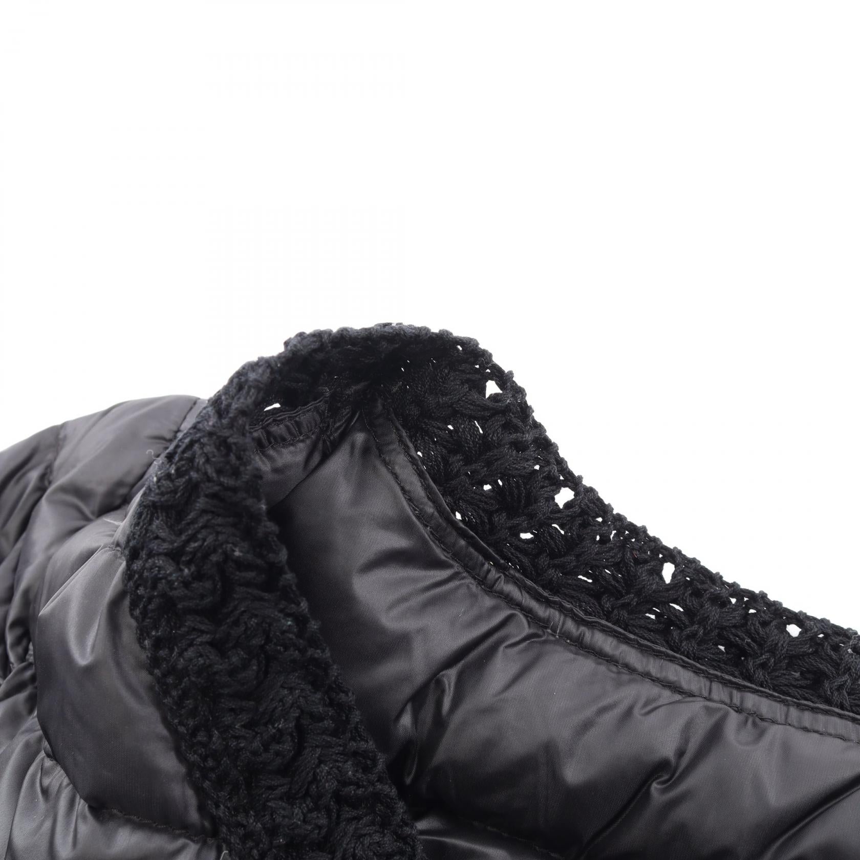 CROISSANT ノーカラー ダウンジャケット ナイロン ブラック モンクレール アウター MONCLER