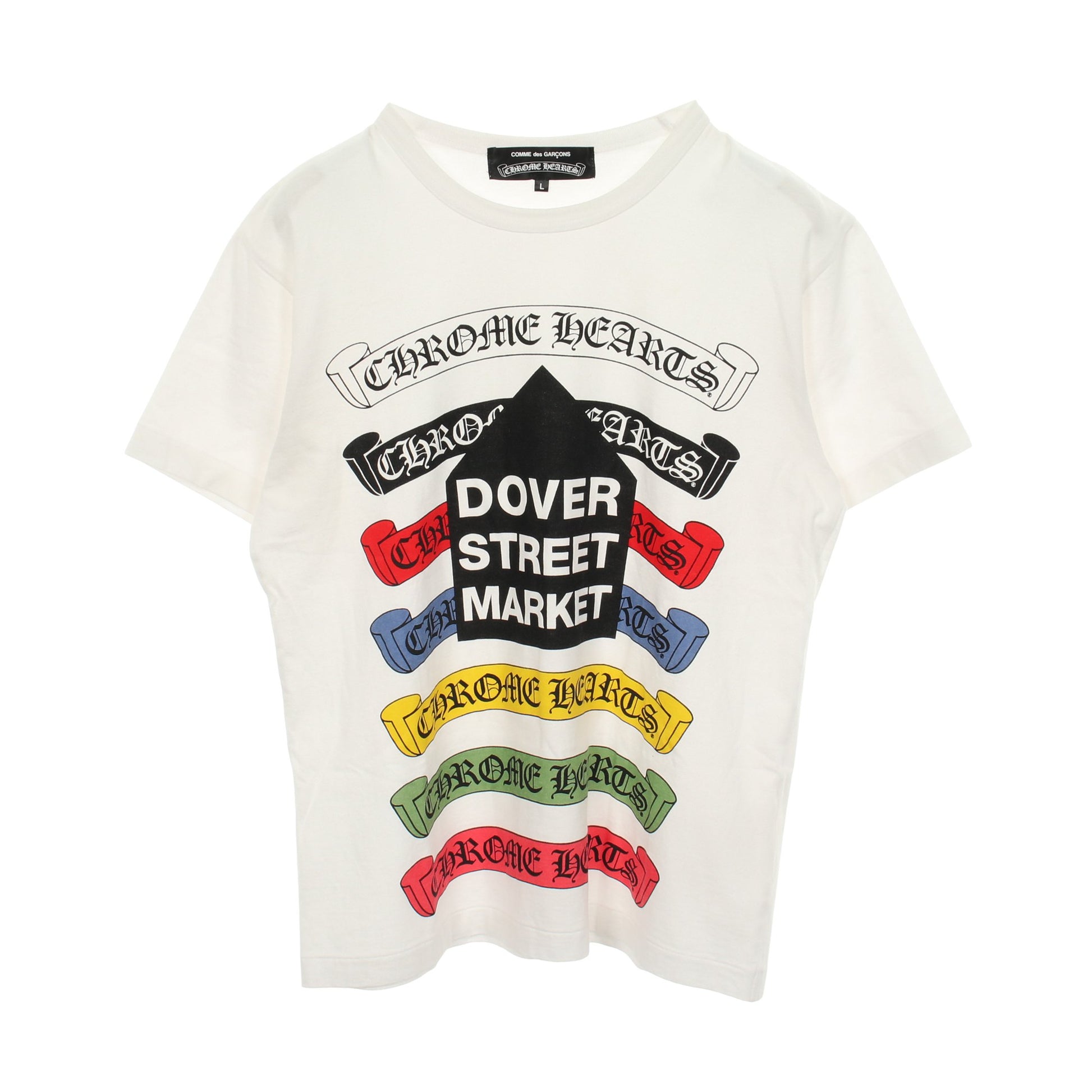 Comme des Garcons × Chrome Hearts × DOVER STREET MARKET クルーネック 半袖Tシャツ コットン ホワイト ブラック マルチカラー コムデギャルソン トップス Comme des Garcons