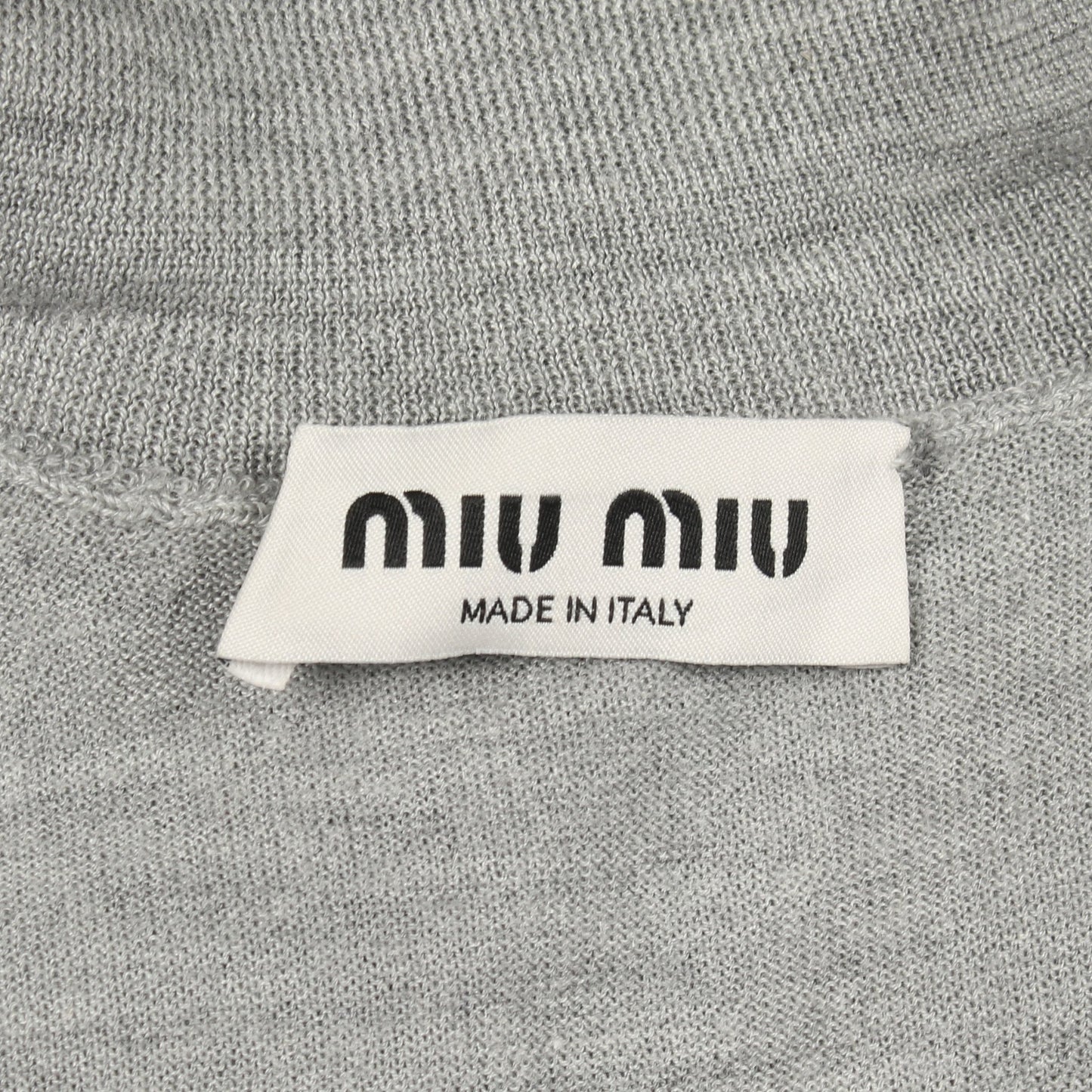 ロゴ タートルネック ニット カシミヤ シルク グレー ミュウミュウ トップス miu miu