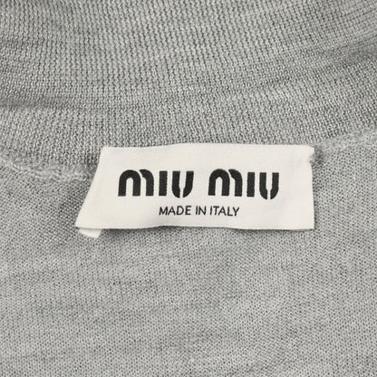 ロゴ タートルネック ニット カシミヤ シルク グレー ミュウミュウ トップス miu miu