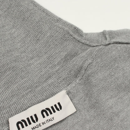 ロゴ タートルネック ニット カシミヤ シルク グレー ミュウミュウ トップス miu miu