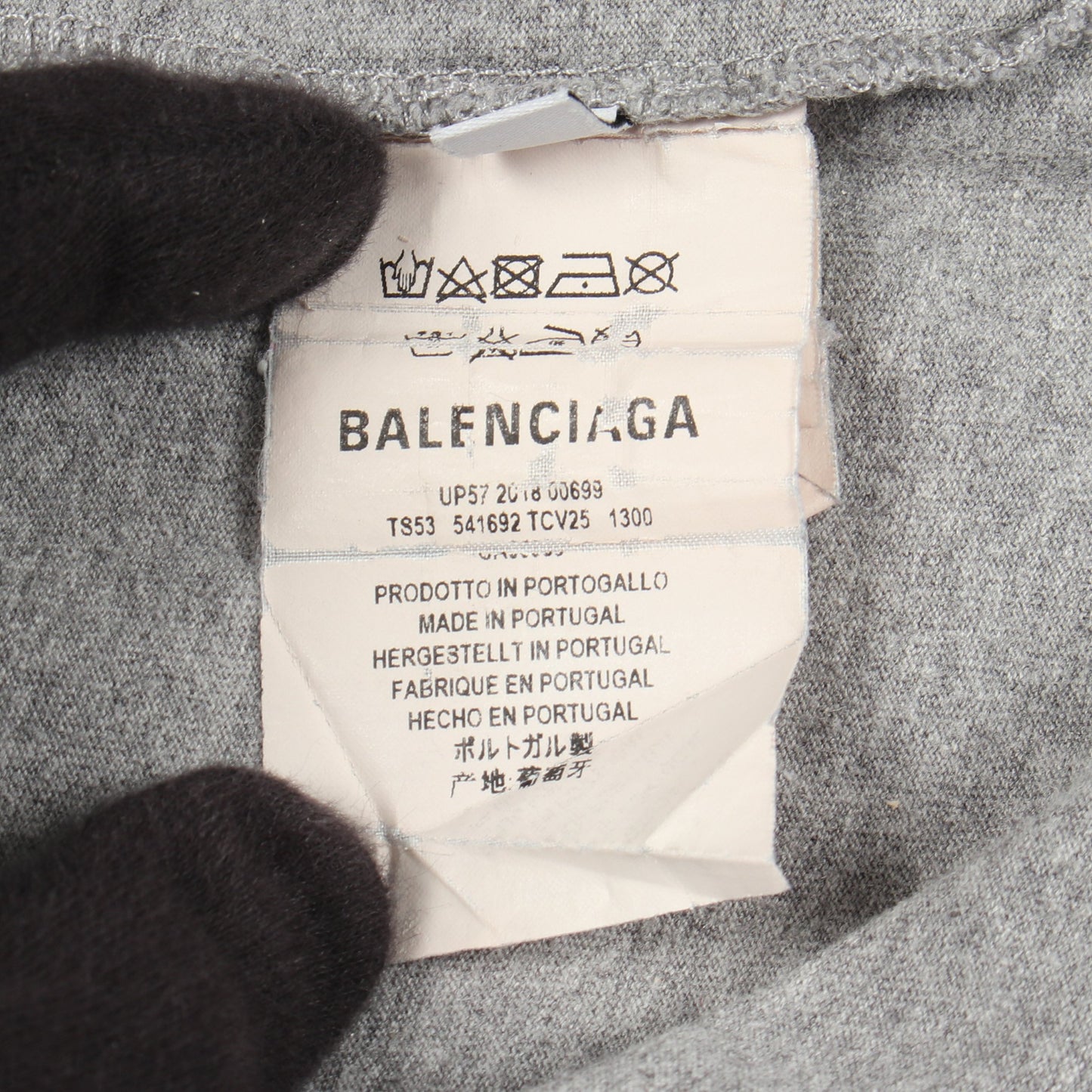 BBロゴプリント クルーネック 半袖Tシャツ コットン グレー バレンシアガ トップス BALENCIAGA