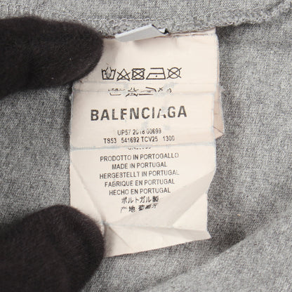 BBロゴプリント クルーネック 半袖Tシャツ コットン グレー バレンシアガ トップス BALENCIAGA