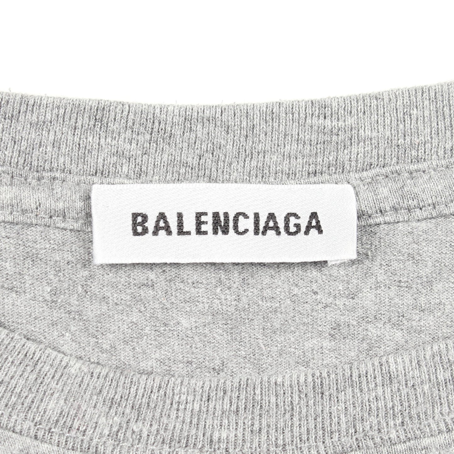 BBロゴプリント クルーネック 半袖Tシャツ コットン グレー バレンシアガ トップス BALENCIAGA