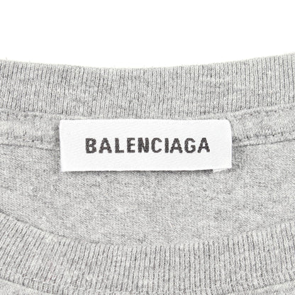 BBロゴプリント クルーネック 半袖Tシャツ コットン グレー バレンシアガ トップス BALENCIAGA