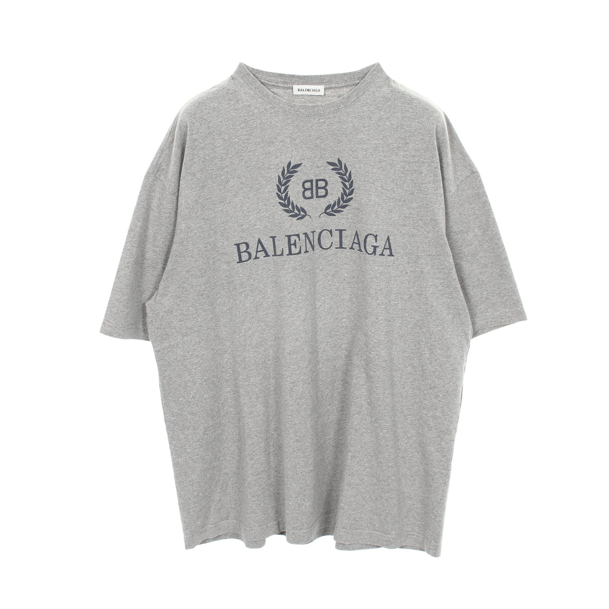 BBロゴプリント クルーネック 半袖Tシャツ コットン グレー 