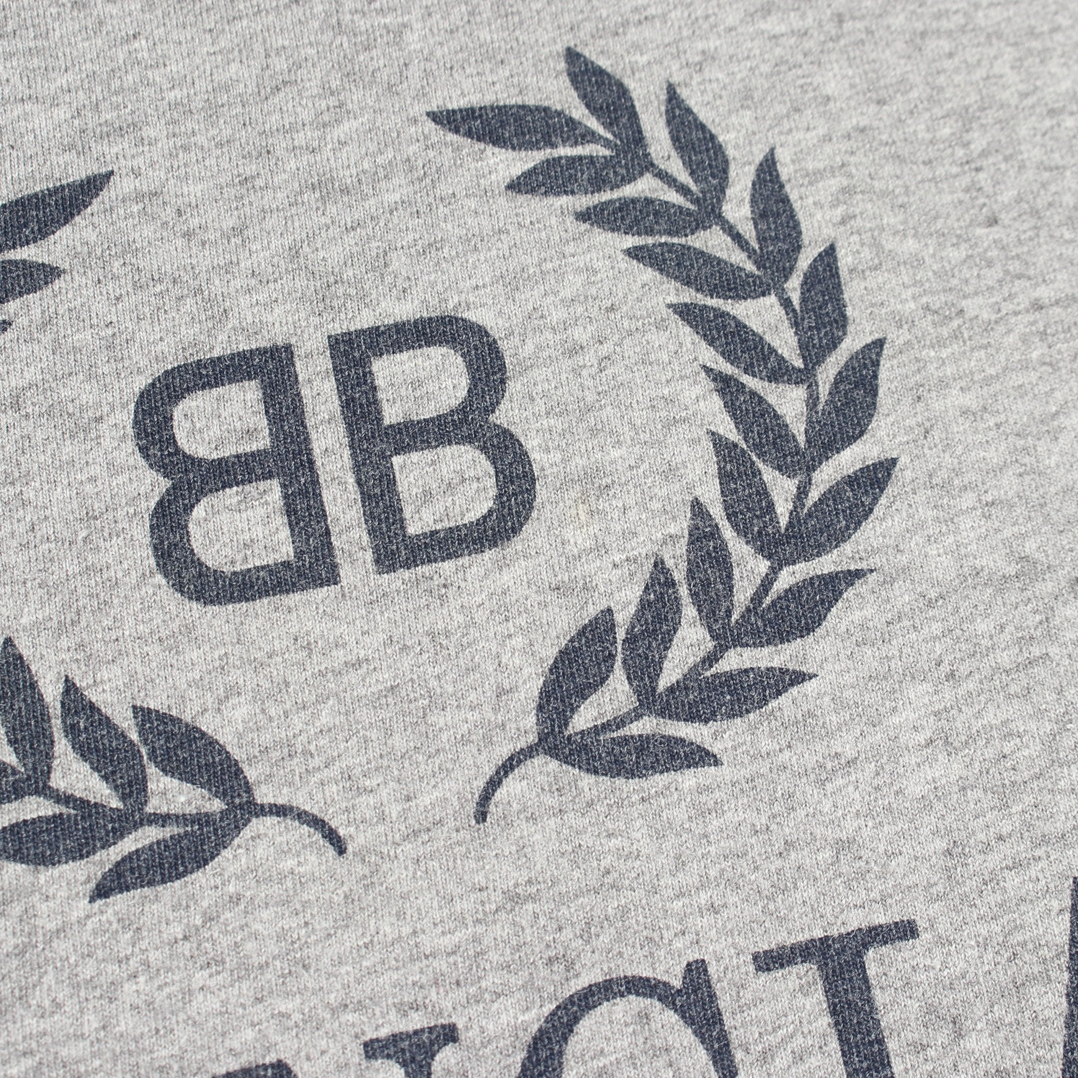 BBロゴプリント クルーネック 半袖Tシャツ コットン グレー BBロゴプリント クルーネック 半袖Tシャツ コットン グレー