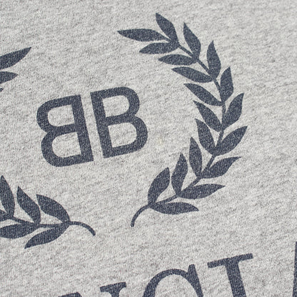 BBロゴプリント クルーネック 半袖Tシャツ コットン グレー バレンシアガ トップス BALENCIAGA