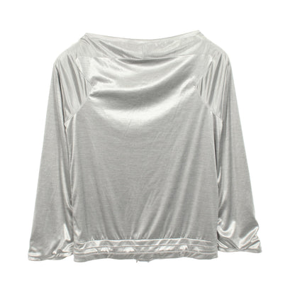 ココマーク メタリック プルオーバー 長袖Tシャツ シルバー シャネル トップス CHANEL
