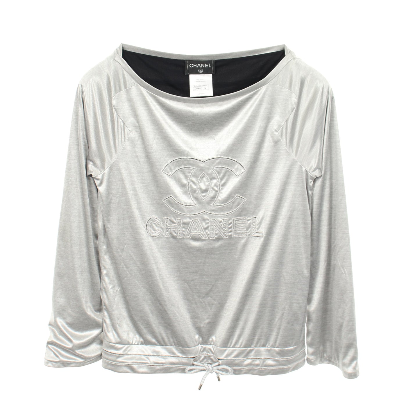 ココマーク メタリック プルオーバー 長袖Tシャツ シルバー シャネル トップス CHANEL