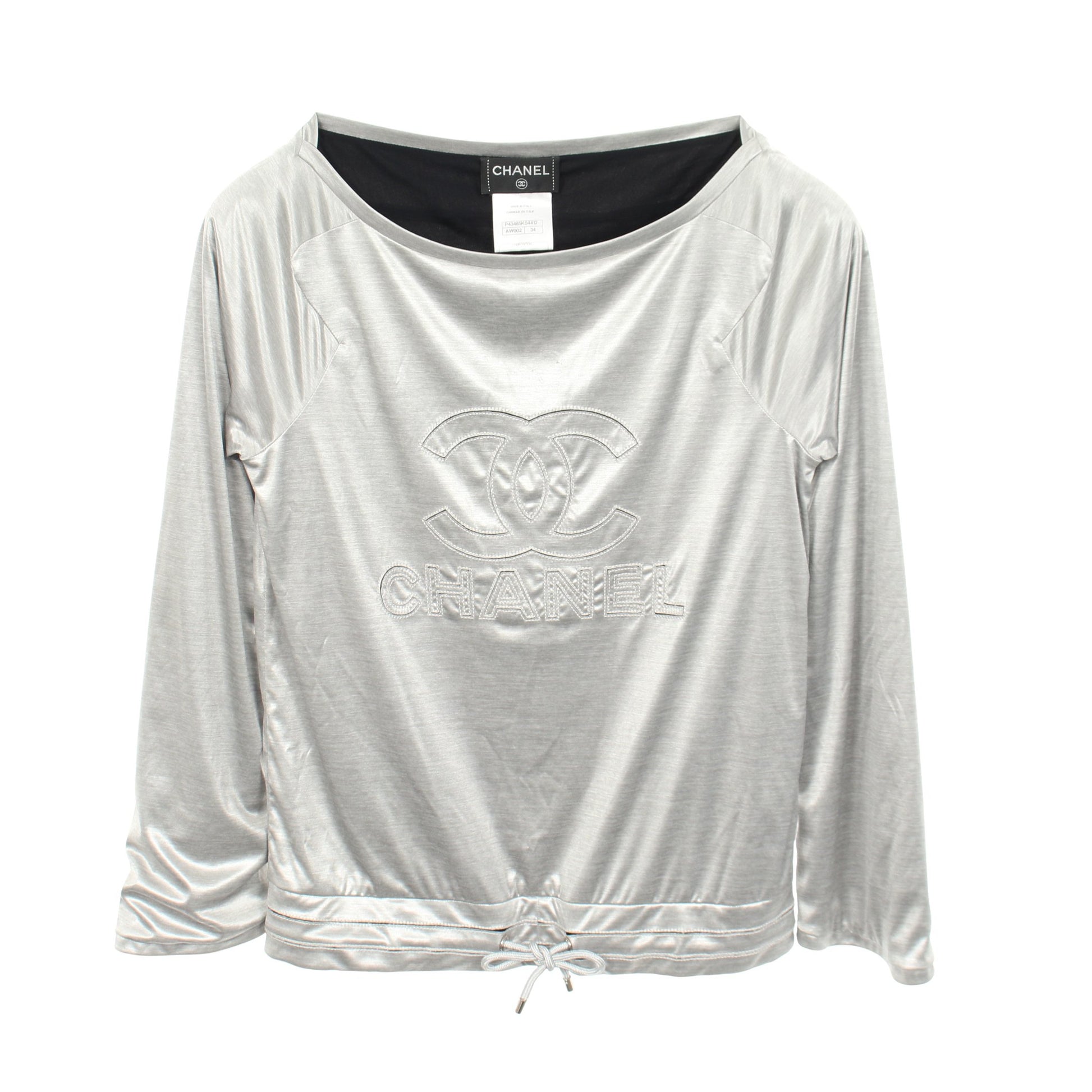 ココマーク メタリック プルオーバー 長袖Tシャツ シルバー シャネル トップス CHANEL