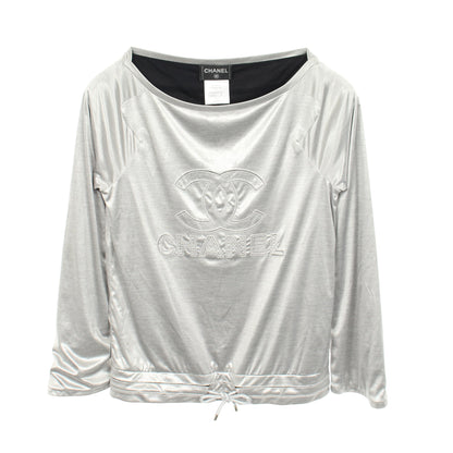ココマーク メタリック プルオーバー 長袖Tシャツ シルバー シャネル トップス CHANEL