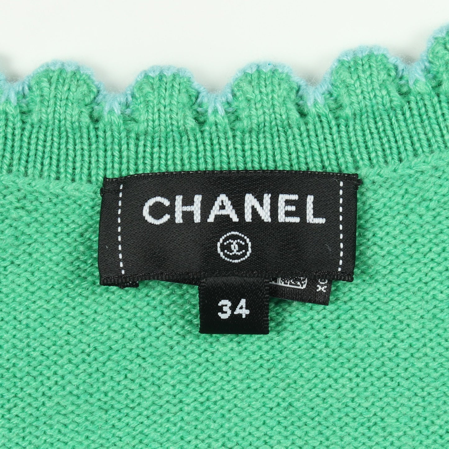 ココマークボタン カーディガン カシミヤ グリーン ライトブルー シャネル トップス CHANEL