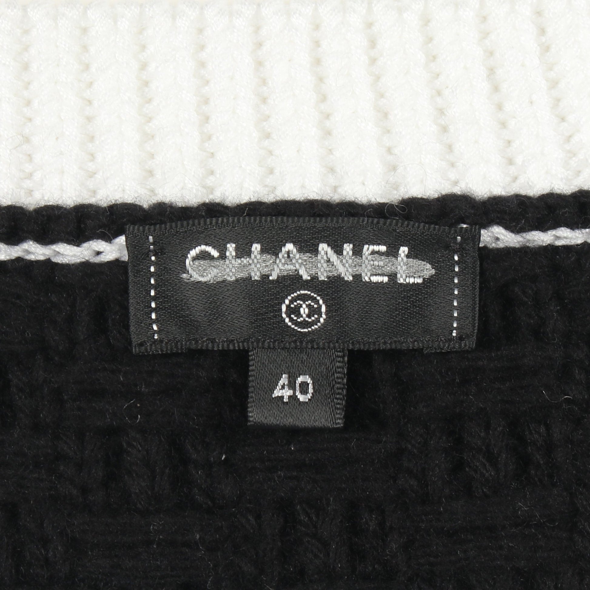 ココマーク ニット ウール カシミヤ ブラック ホワイト シャネル トップス CHANEL