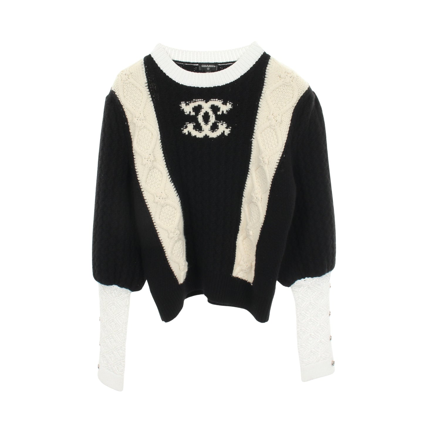 ココマーク ニット ウール カシミヤ ブラック ホワイト シャネル トップス CHANEL