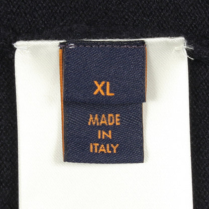 モノグラムスリーブ ニット ウール カシミヤ ダークネイビー ブルー ルイヴィトン トップス LOUIS VUITTON