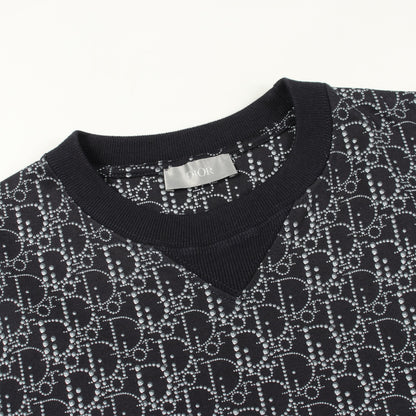 オブリーク Tシャツ 半袖Tシャツ コットン ネイビー ディオール トップス DIOR