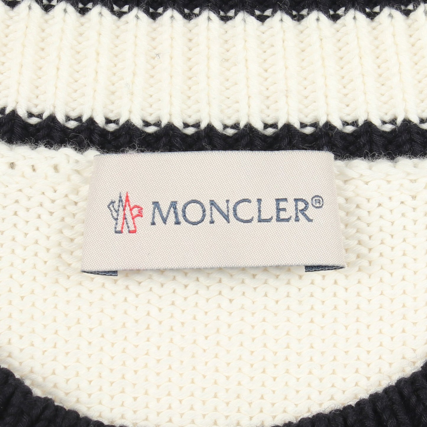 クルーネック ニット コットン ホワイト ブラック モンクレール トップス MONCLER