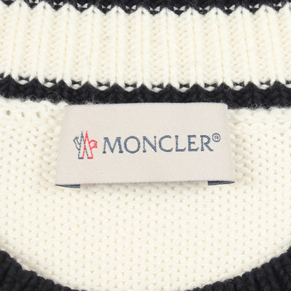 クルーネック ニット コットン ホワイト ブラック モンクレール トップス MONCLER