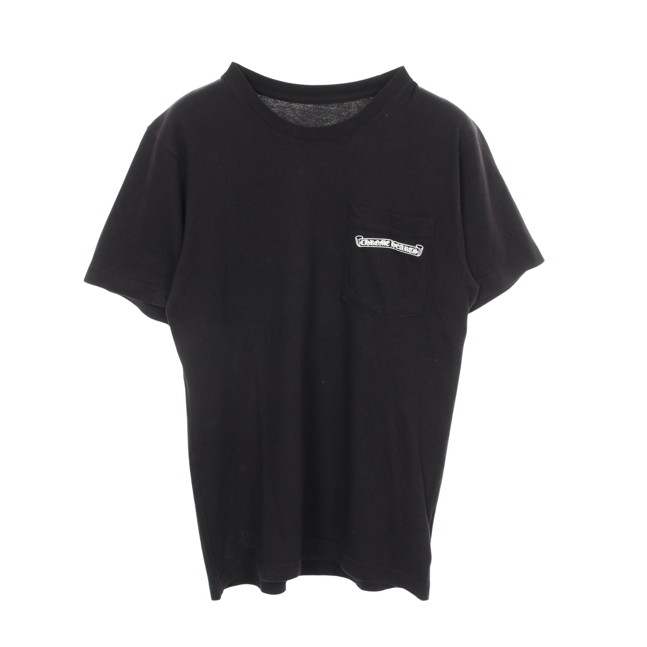 バックロゴ ポケット付き 半袖Tシャツ コットン ブラック クロムハーツ